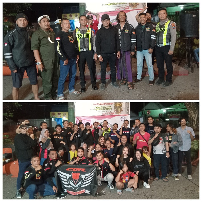 FKBP bersama Unit Kamsel Satlantas Polres Pasuruan ngopi bareng,sosialisasi Operasi Zebra Semeru 2024.