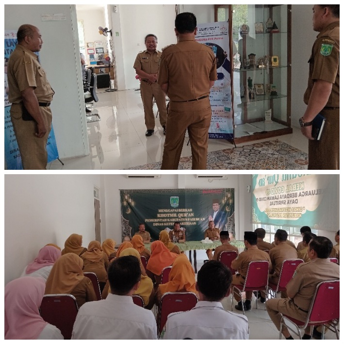 Pj Bupati Pasuruan NurKholis berkunjung ke Kantor Kadinaker,giat  Pembinan Kapasitas di Disnaker Kabupsten Pasuruan