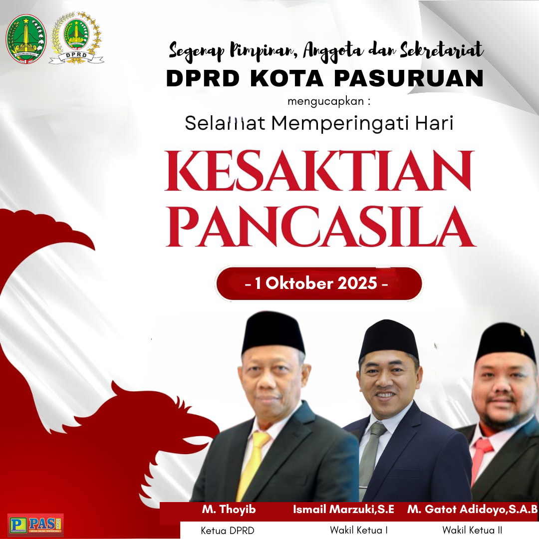 DPRD Kota Pasuruan Mengucapkan Selamat Hari Kesaktian Pancasila 1 Oktober 2025