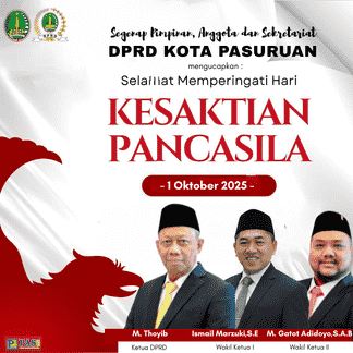 DPRD Kota Pasuruan Mengucapkan Selamat Hari Kesaktian Pancasila 1 Oktober 2025